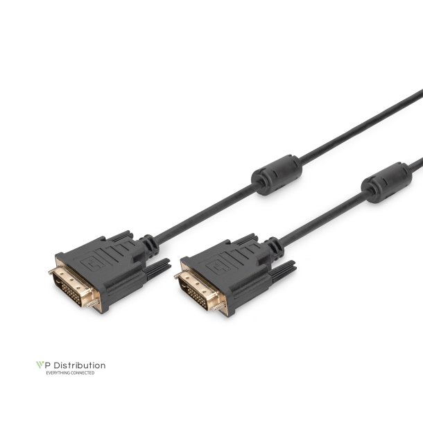 Digitus DVI connection cable, DVI(24+1), 2x ferrit M/M, 5.0m, DVI-D Dual Link, bl