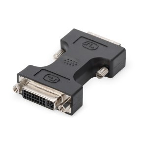 Digitus DVI Adapter, Type DVI(24+1)-DVI(24+5) M/F,  DVI-D Dual Link, bl