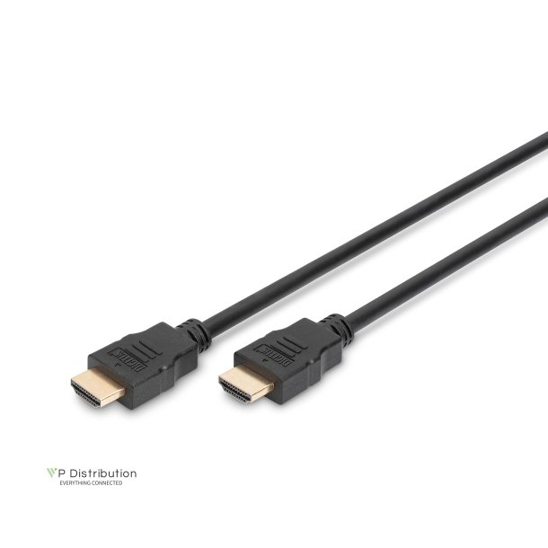 Digitus HDMI High Speed Connection Cable, Type A, w/Ethern M/M, 5.0m, Ultra HD, 4K@30Hz, gold, bl