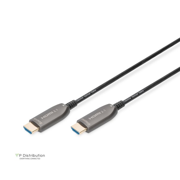 Digitus HDMI AOC Connection Cable, Type A M/M, 30.0m, Ultra HD, 8K@60 Hz, gold, bl