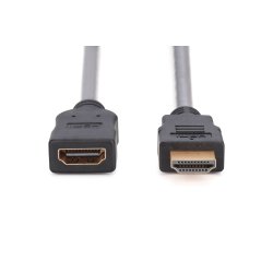 Digitus HDMI High Speed Extension Cable, Type A M/F, 3.0m, w/Ethernet, UHD 4K, HDMI 1.4, gold, bl