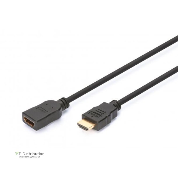 Digitus HDMI High Speed Extension Cable, Type A M/F, 3.0m, w/Ethernet, UHD 4K, HDMI 1.4, gold, bl