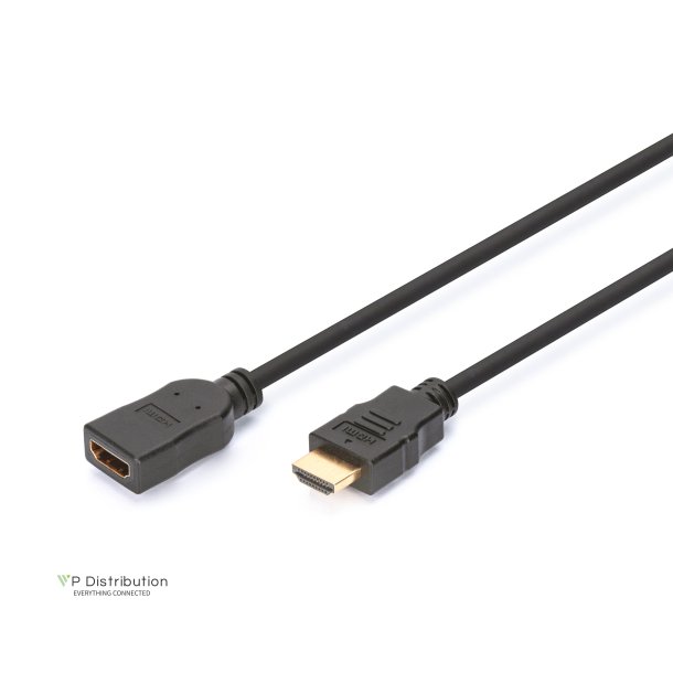 Digitus HDMI High Speed Extension Cable, Type A M/F, 5.0m, w/Ethernet, UHD 4K, HDMI 1.4, gold, bl