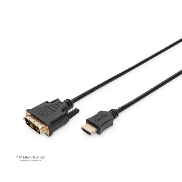 Digitus HDMI Adapter Cable, Type A-DVI(18+1) M/M, 3.0m, Full HD, bl