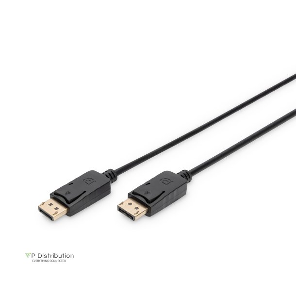 Digitus DisplayPort Connection Cable, Type DP M/M, 2.0m, w/interlock, UHD 4K, DP 1.2, bl