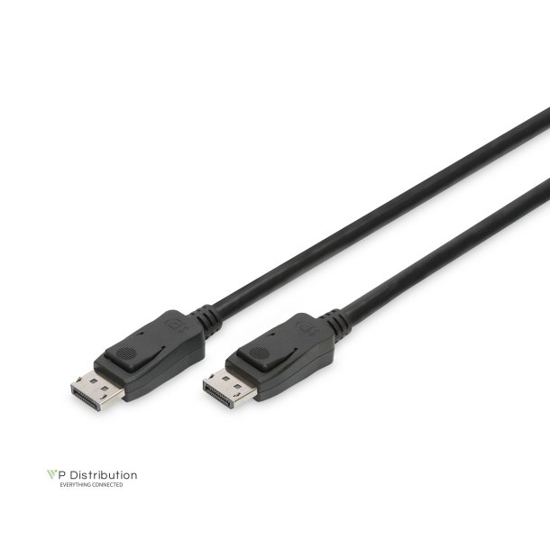 Digitus DisplayPort Connection Cable, Type DP M/M, 3.0m,w/lock, UHD 8K, DP 1.3/1.4, bl