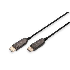Digitus DisplayPort AOC Connection Cable M/M, 15.0m, UHD 8K, 8K@60Hz, DP 1.4, gold, bl