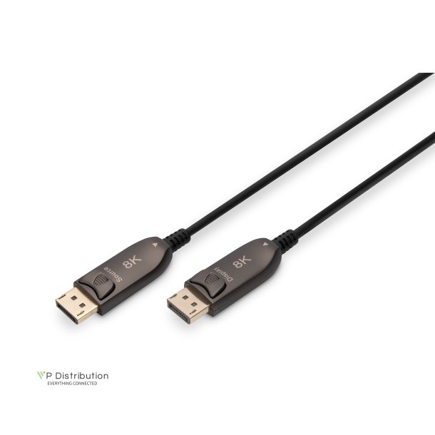 Digitus DisplayPort AOC Connection Cable M/M, 20.0m, UHD 8K, 8K@60Hz, DP 1.4, gold, bl