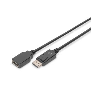 Digitus DisplayPort Extension Cable, Type DP M/F, 2.0m, w/interlock, DP 1.2 conform, bl