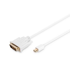 Digitus DisplayPort Adapter Cable, Type mini DP-DVI(24+1) M/M, 2.0m, DP 1.1a compatible, wh