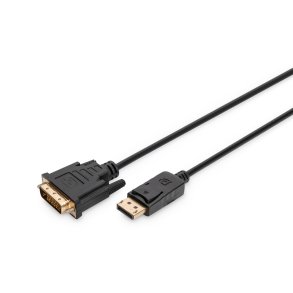Digitus DisplayPort Adapter Cable, Type DP-DVI (24+1) M/M, 2.0m, w/interlock, DP 1.1a comp., bl