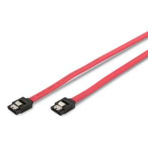 Digitus SATA connection cable, L-type, w/ latch F/F, 0.3m, straight, SATA II/III, re