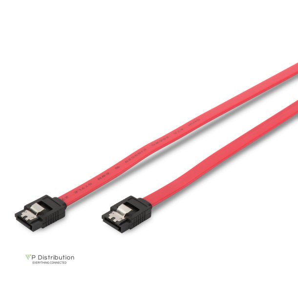 Digitus SATA connection cable, L-type, w/ latch F/F, 0.3m, straight, SATA II/III, re