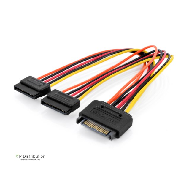Digitus Internal Y-power supply cable M/F/F, 0.3m, SATA 15-pin - 2x SATA 15-pin