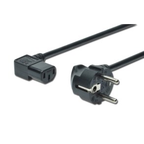 Digitus Power Cord, CEE 7/7 (Typ-F) - C13, 90 angled M/F, 1.8m, H05VV-F3G 0.75qmm, black