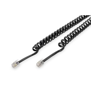 Digitus UAE connection cable, RJ10 M/M, 2.0m, CU, 4x7x0,12mm, flat, helic, bl