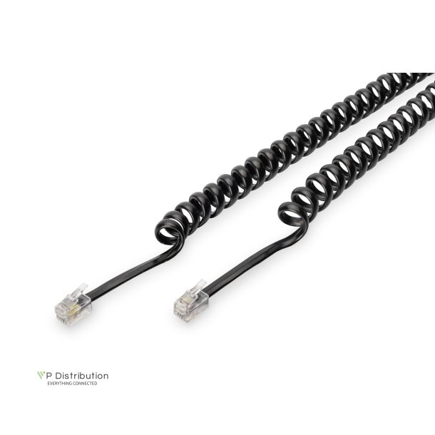 Digitus UAE connection cable, RJ10 M/M, 2.0m, CU, 4x7x0,12mm, flat, helic, bl