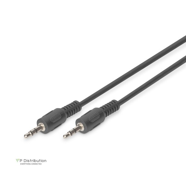 Digitus Audio connection cable, stereo 3.5mm 1.50m, BC, 2x0.10/10, M/M, black