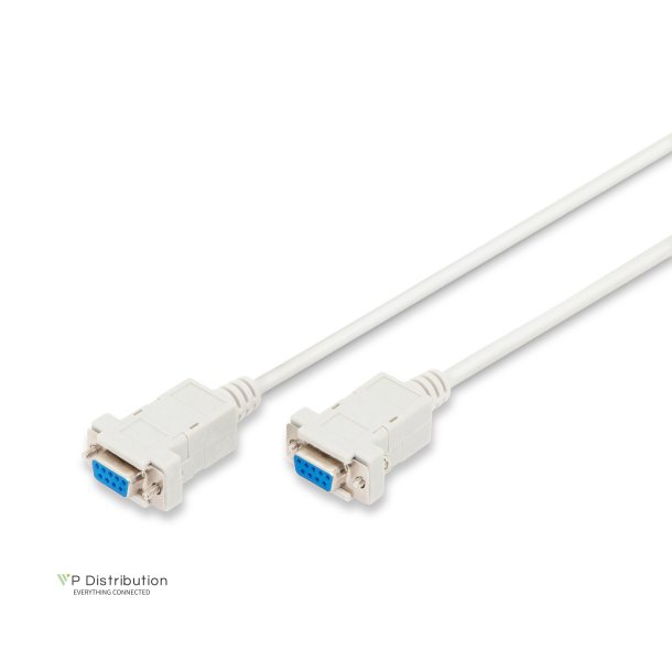 Digitus Zero-Modem connection cable, D-Sub9 F/F, 3.0m, snap-hoods, be