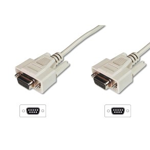 Digitus Datatransfer connection cable, D-Sub9 F/F, 3.0m, serial, molded, be