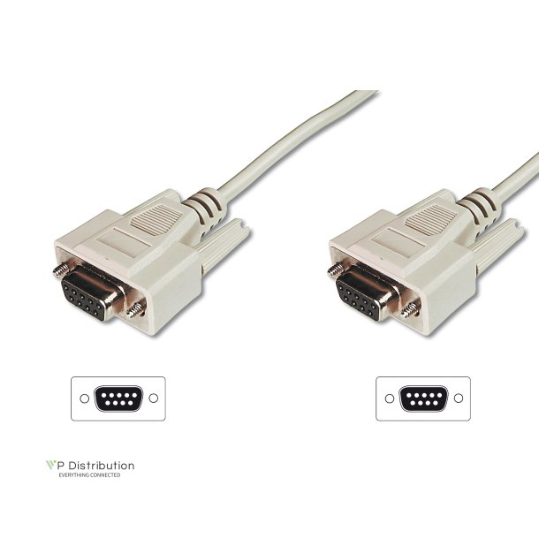 Digitus Datatransfer connection cable, D-Sub9 F/F, 3.0m, serial, molded, be