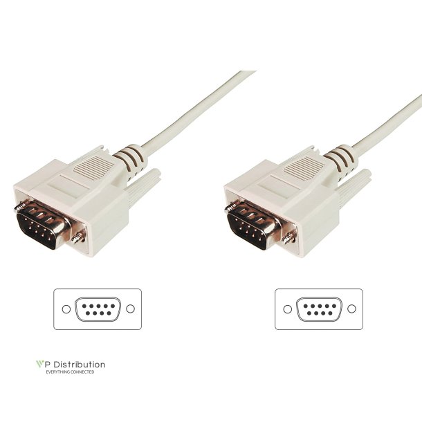 Digitus Datatransfer connection cable, D-Sub9 M/M, 3.0m, serial, molded, be