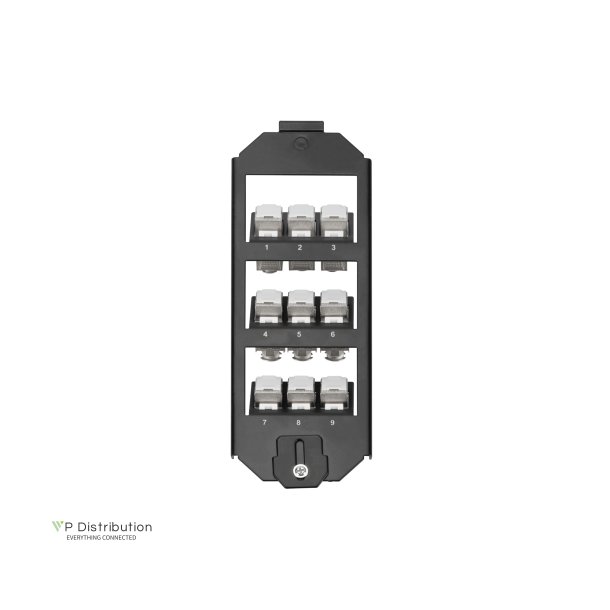 Frame set, 3-level for 9x Keystone Jacks Suitable for OBO-Ackermann GES9