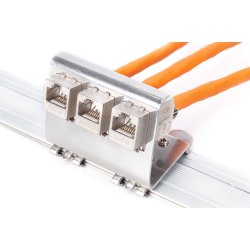 DIN-Rail adapter for 3x Keystone Modules Metal version