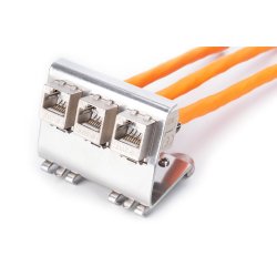 DIN-Rail adapter for 3x Keystone Modules Metal version