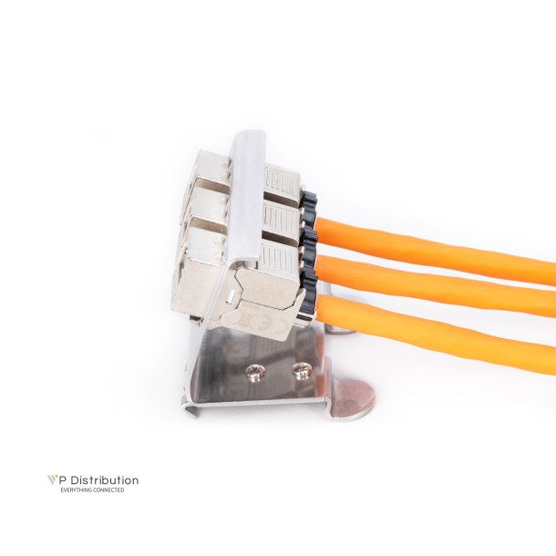 DIN-Rail adapter for 3x Keystone Modules Metal version