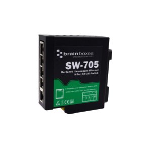 Brainboxes Hardened Industrial 5 Port 10/100 Ethernet Switch