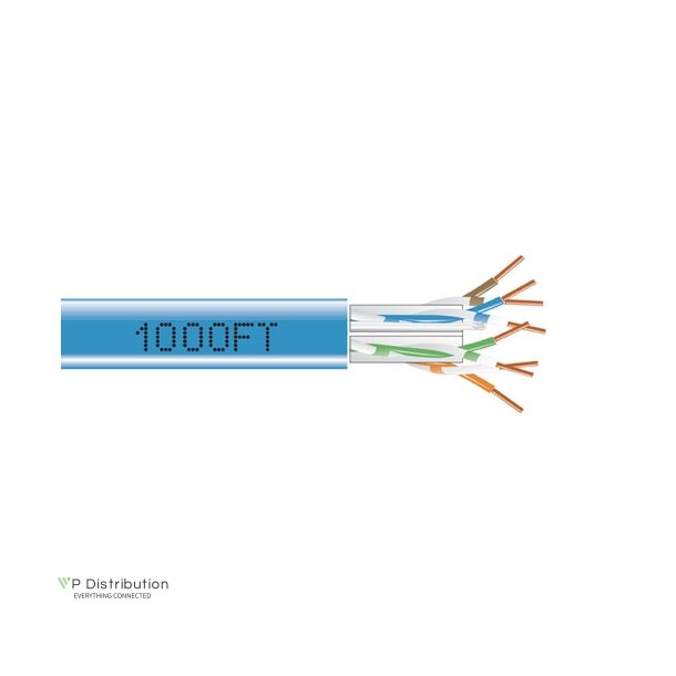 Black Box Cat6A Solid Riser 1000' Blue