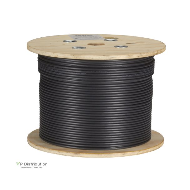 Black Box Gigatrue Cat6A Strd Unshld Pvc Bulk Cable, 1000' Black