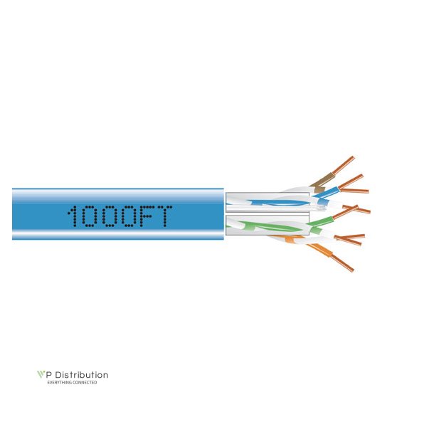 Black Box Cat6A Solid Plenum 1000' Blue