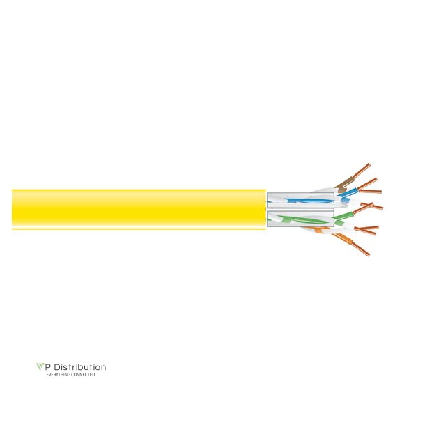 Black Box Cat6A Solid Plenum 1000' Yellow