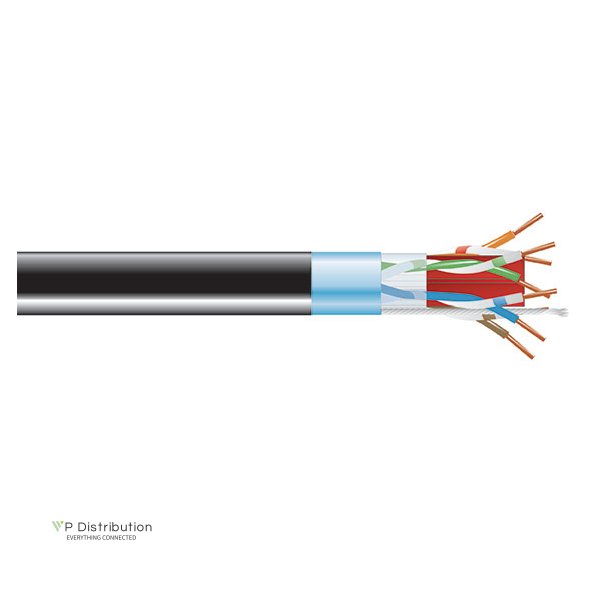 Black Box Cat6A Shld Bulk Cable F/Utp 1000' Plenum Black