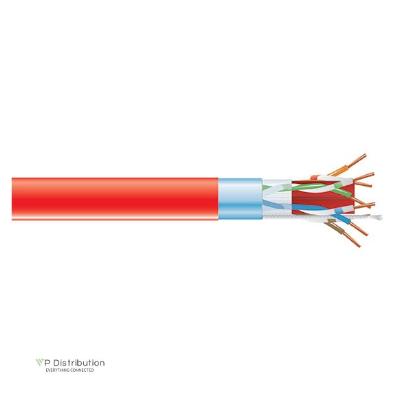 Black Box Cat6A Shld Bulk Cable F/Utp 1000' Plenum Red