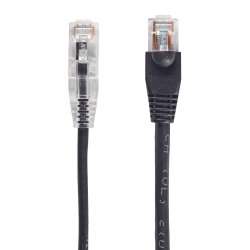 Black Box SLIM-NET CAT6A PATCH CABLE BLACK 12FT
