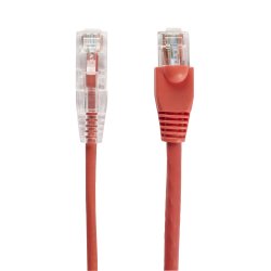 Black Box SLIM-NET CAT6A PATCH CABLE RED 3FT