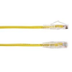 Black Box SLIM-NET CAT6A PATCH CABLE YELLOW 1FT