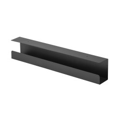 Cablio cable tray and power strip holder, Black