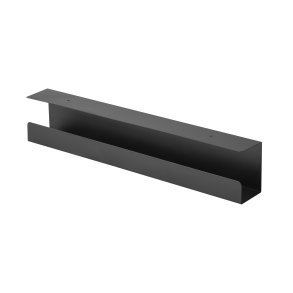Cablio cable tray and power strip holder, Black