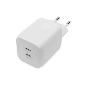 Digitus USB-C Mini charger, 2-Port, 65W 2x USB-C, 45W+20W, white