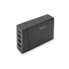 Digitus 4-Port USB Charger, 72W, 1xUSB-C (Power Delivery), 5,9,15,20V/3A, 3x USB-A 5V/2.4A, black