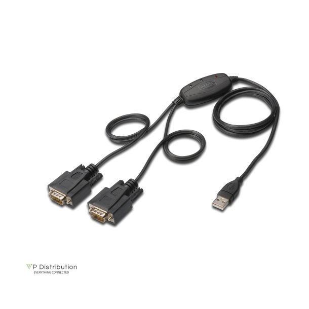 Digitus USB to Serial Adapter, RS232 2 x RS232, cable type, Chipset: FT2232H, 1.5m