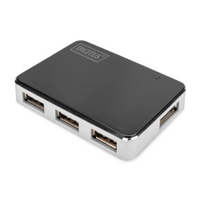 Digitus USB 2.0, 4-Port Hub, 4x USB A/F, 1x USB Bmini/F incl. USB A/M to mini5P cable, black