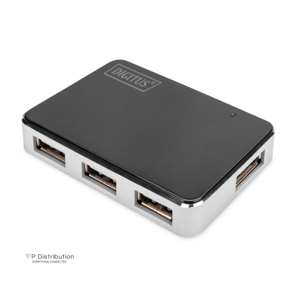 Digitus USB 2.0, 4-Port Hub, 4x USB A/F, 1x USB Bmini/F incl. USB A/M to mini5P cable, black