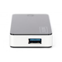 Digitus USB 3.0, 4-port HUB, 4xUSB A/F,1xUSB M/F Cable AM-AM 1.2M, incl. Power Supply 5V 3,5A, bl