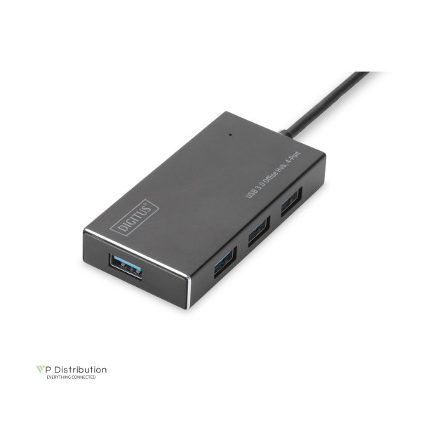 Digitus USB 3.0 Hub, 4-port Incl. 5V/2A power supply, Aluminium housing