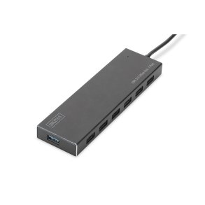 Digitus USB 3.0 Hub, 7-port Incl. 5V/3,5A power supply, Aluminium housing